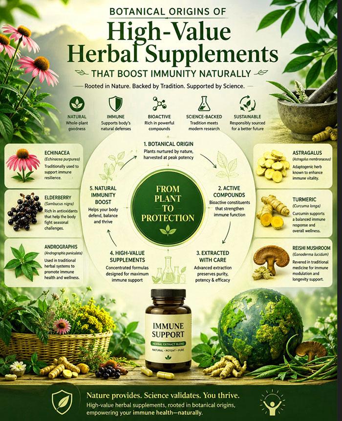 Botanical Origins of High-Value Herbal Supplements That Boost Immunity Naturally